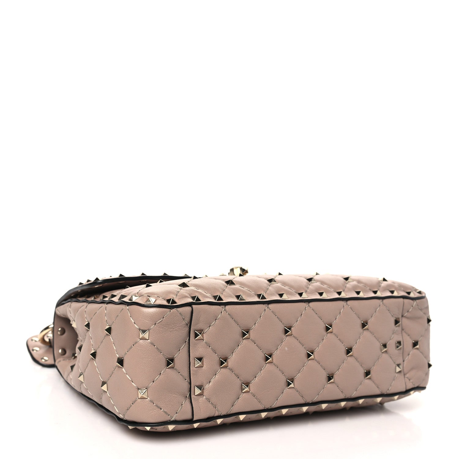 Valentino Garavani Lambskin Medium Rockstud Spike Shoulder Bag Poudre 4 of 9