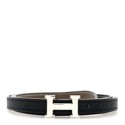 Hermes Epsom Swift 13mm H Belt 95 38 Etoupe Black 1 of 3