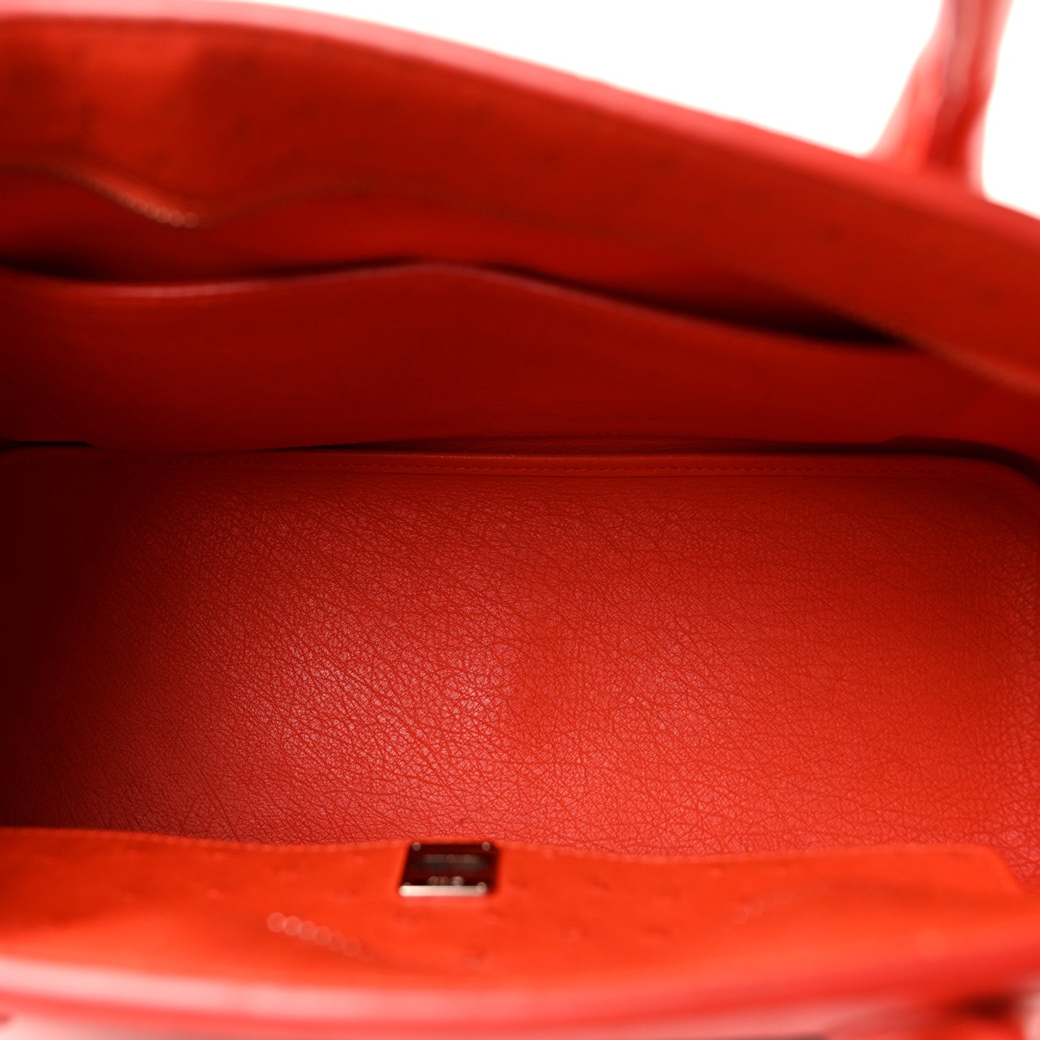 Christian Dior Ostrich Large Open Bar Tote Orange 5 of 10