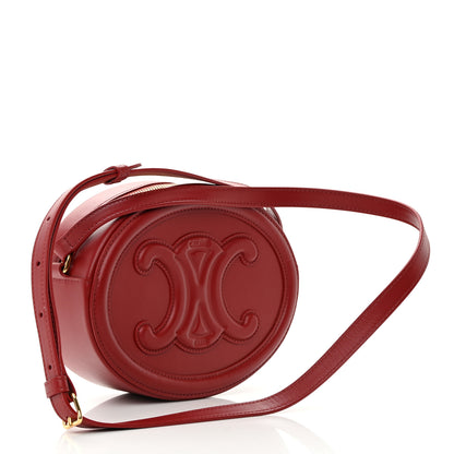 Celine Smooth Calfskin Cuir Triomphe Oval Purse Crossbody Red 3 of 14