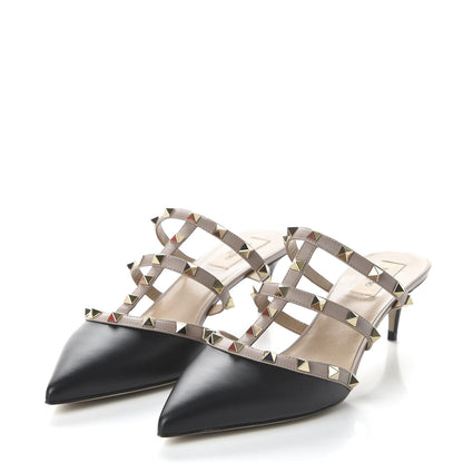 Valentino Garavani Nappa Rockstud 50mm Cage Mules 40 Black Poudre 3 of 9