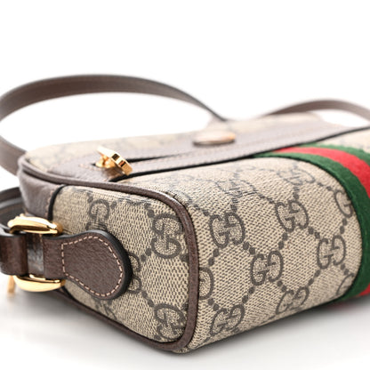 Gucci GG Supreme Monogram Web Mini Ophidia Shoulder Bag Brown 9 of 10