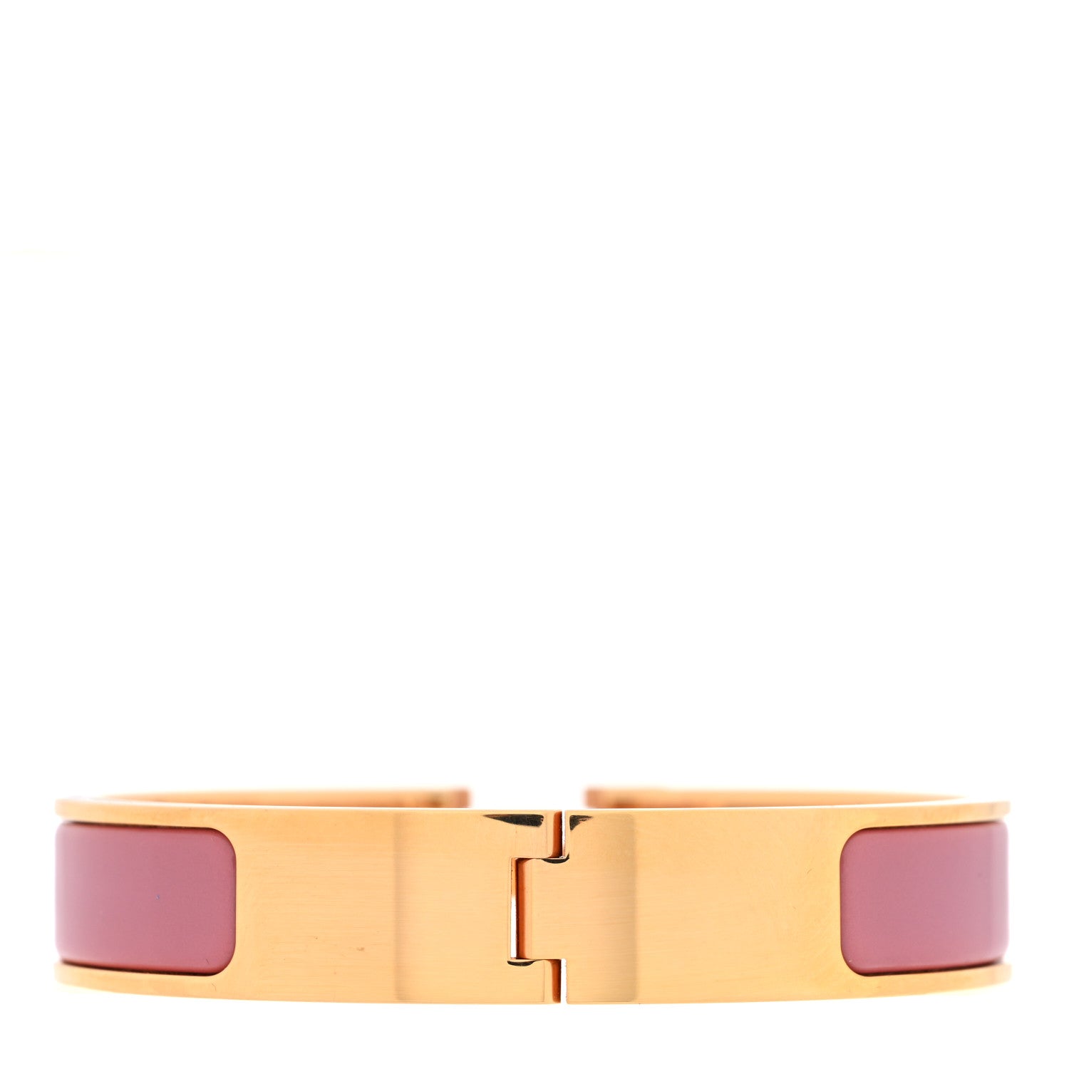 Hermes Enamel Narrow Clic Clac H Bracelet PM Rose Velours 3 of 5