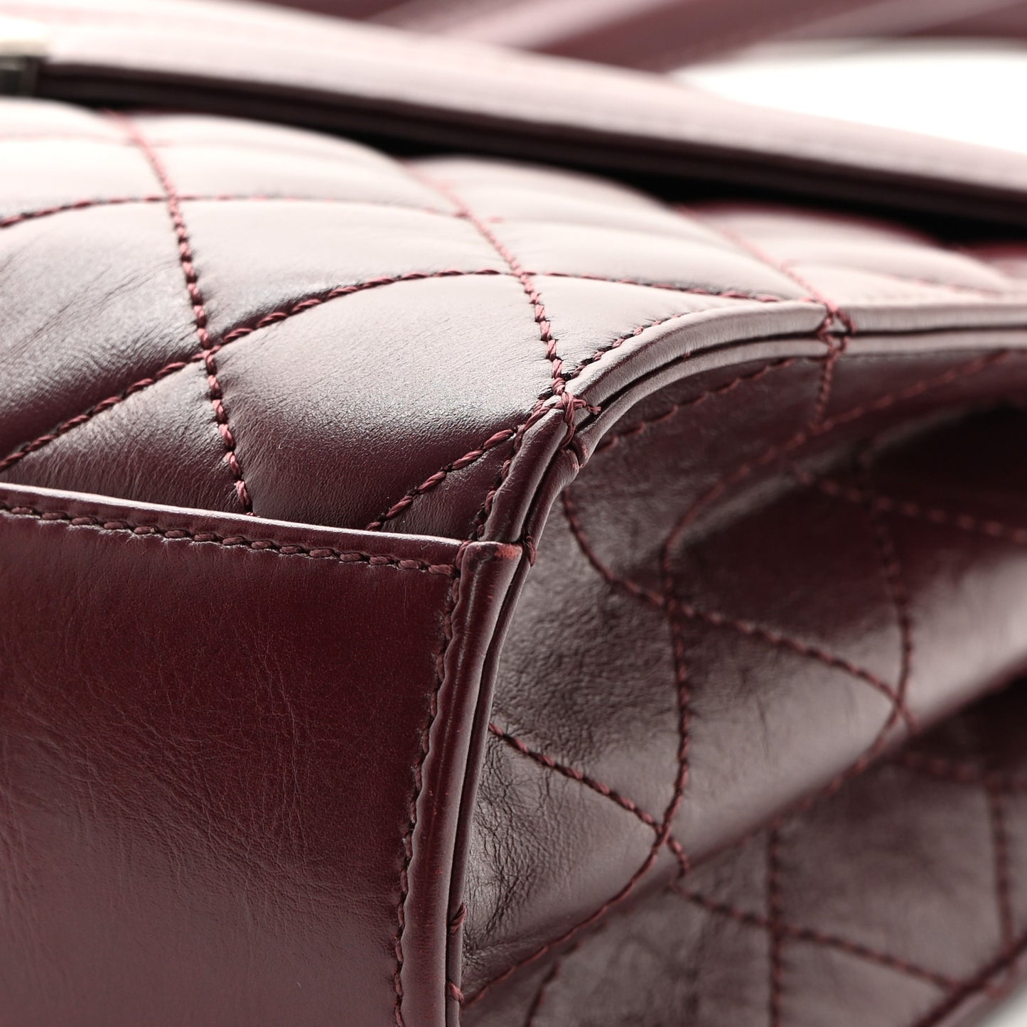 Calfskin Quilted Mad About Quilting Medium Flap Burgundy
