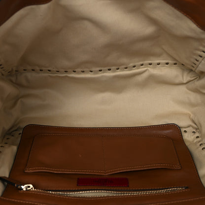 Valentino Garavani Vitello Medium Rockstud Tote Brown 6 of 18