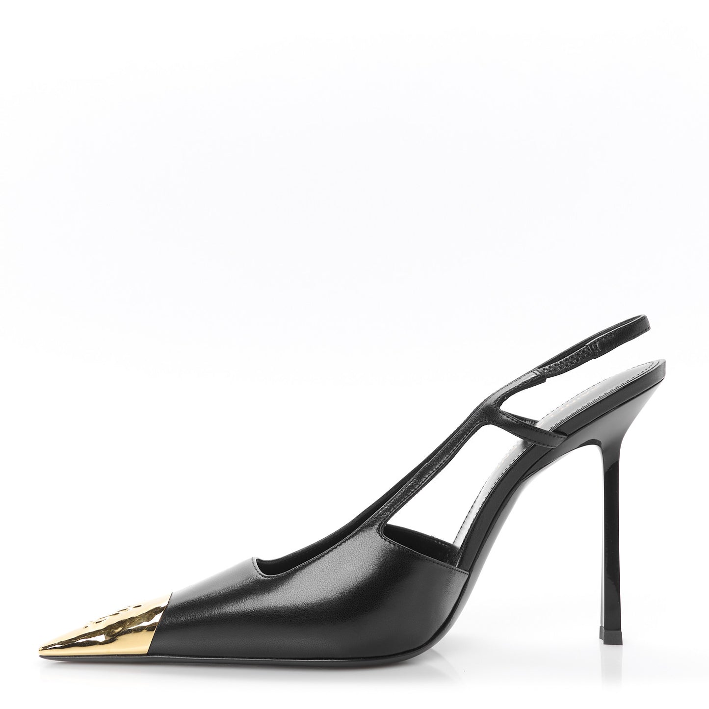 Smooth Calfskin Jeanne 110 Slingback Pumps 38 Black Gold