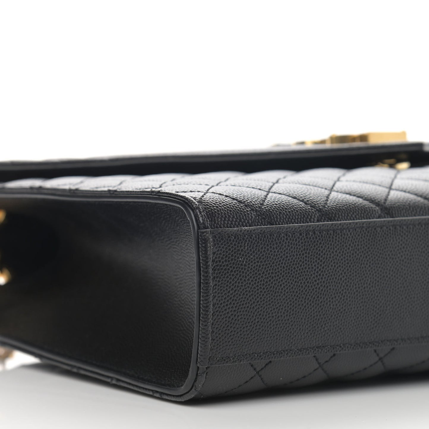 Grain De Poudre Textured Mixed Matelasse Large Triquilt Monogram Satchel Black
