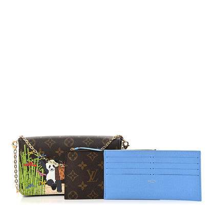 Louis Vuitton Monogram 2021 Christmas Animation China Wall Pochette Felicie Chain Wallet Myosotis Blue 1 of 10