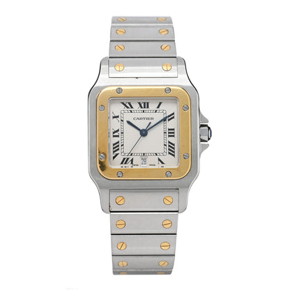 Cartier Stainless Steel 18K Yellow Gold 29mm Santos De Cartier Galbee Quartz Watch 1 of 4