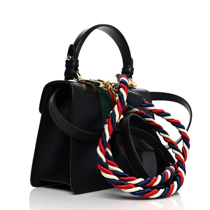 Gucci Calfskin Mini Sylvie Top Handle Bag Black 3 of 11