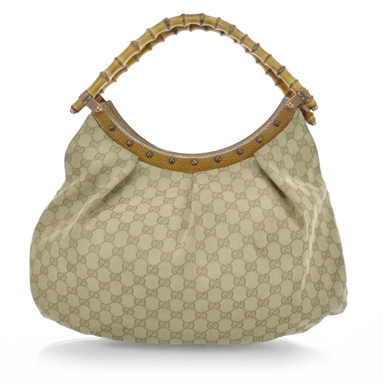 Gucci Monogram Bamboo Handle Bag 1 of 9