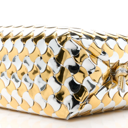 Bottega Veneta Metallic Lambskin Intrecciato Knot Small Loop Camera Bag Silver Gold 9 of 10