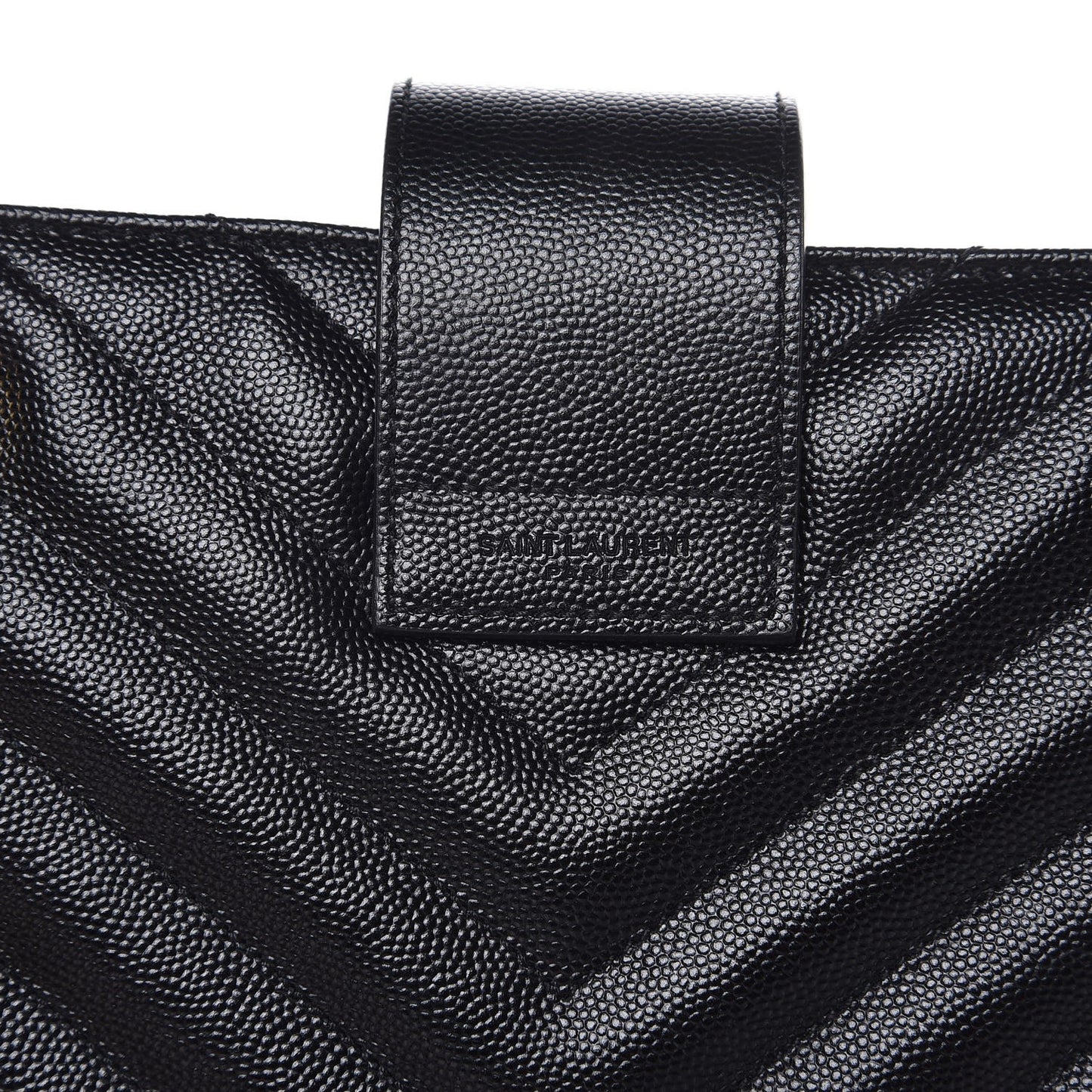 Grain De Poudre Matelasse Chevron Monogram Shopping Bag Black