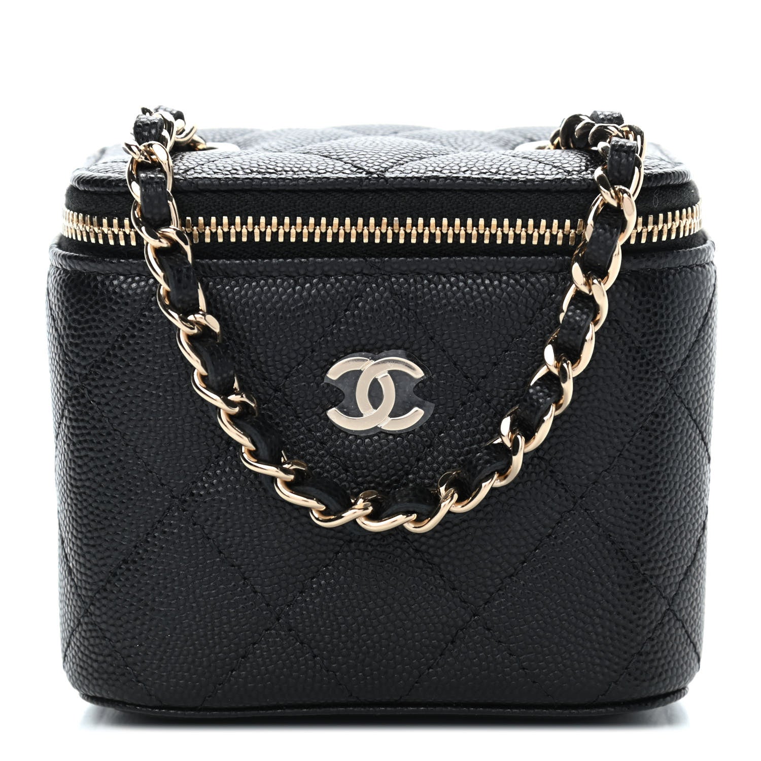 Chanel Caviar Quilted Mini Vanity Case With Chain Black 1 of 4