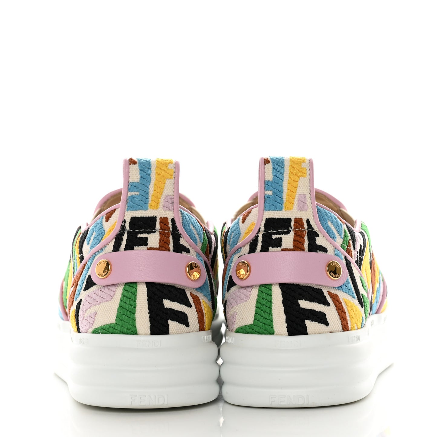 X SARA COLEMAN Canvas FF Vertigo Embroidered Womens Rise Slip On Sneakers 37 Grezzo Multicolor
