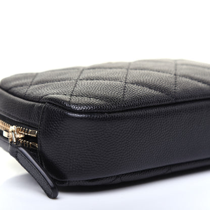 Chanel Caviar Quilted Small Curvy Pouch Cosmetic Case Black 6 of 11
