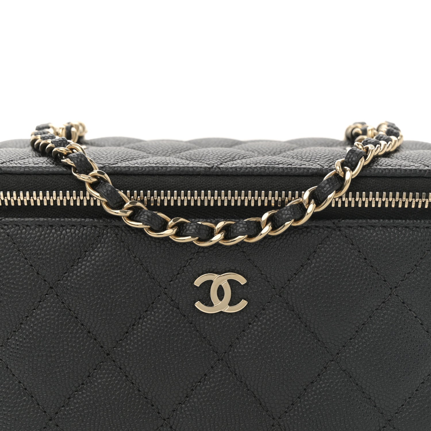 Chanel Caviar Quilted Small Vanity Case With Chain Black 8 of 12