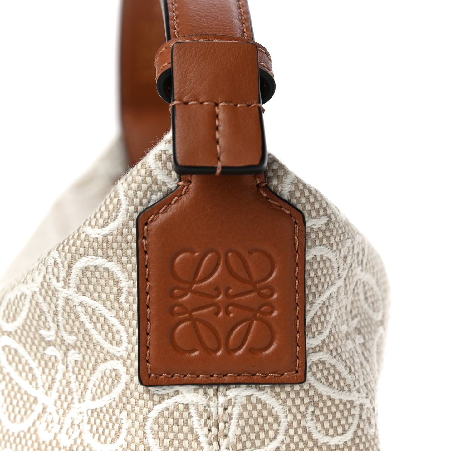 Jacquard Anagram Calfskin Small Cubi Bag Ecru Tan