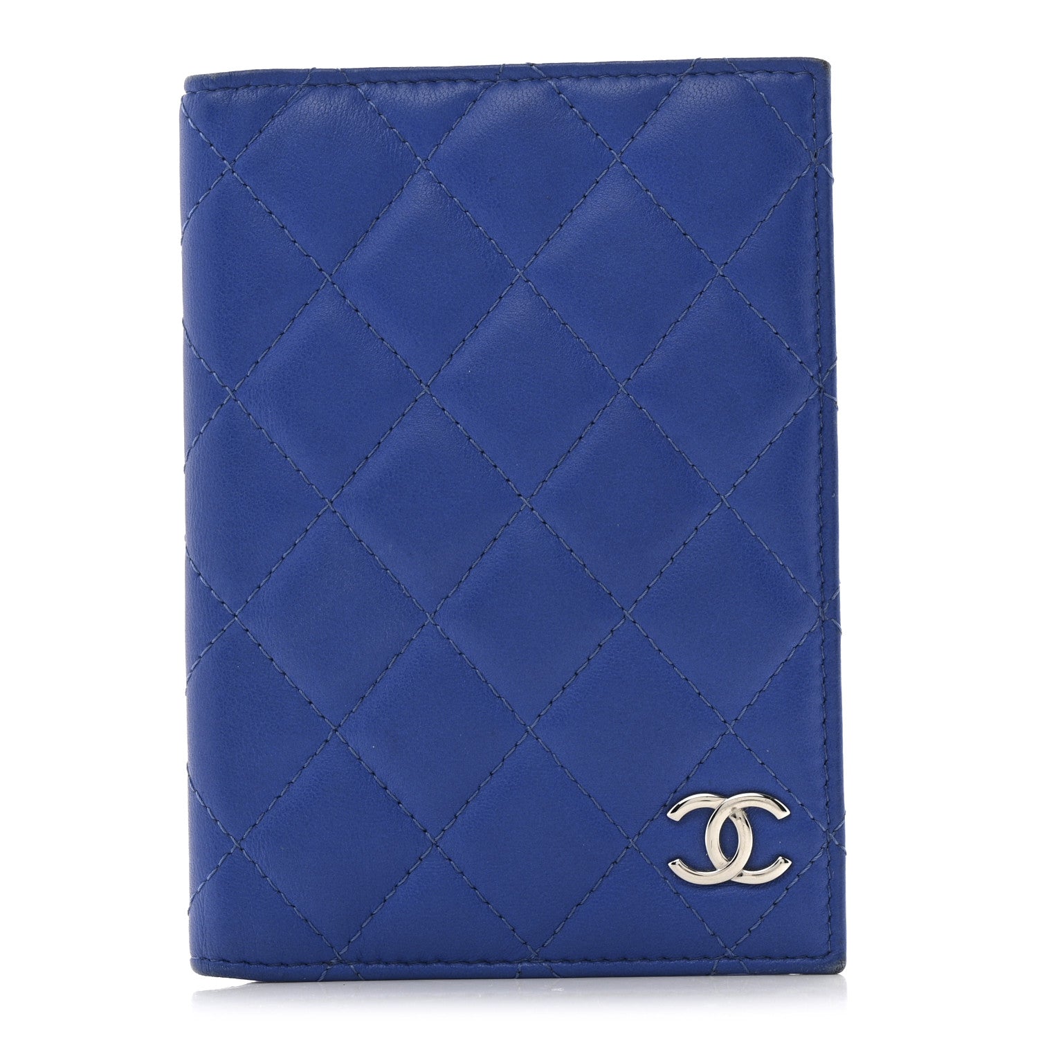 Chanel Lambskin Quilted Passport Holder Blue 1 of 10