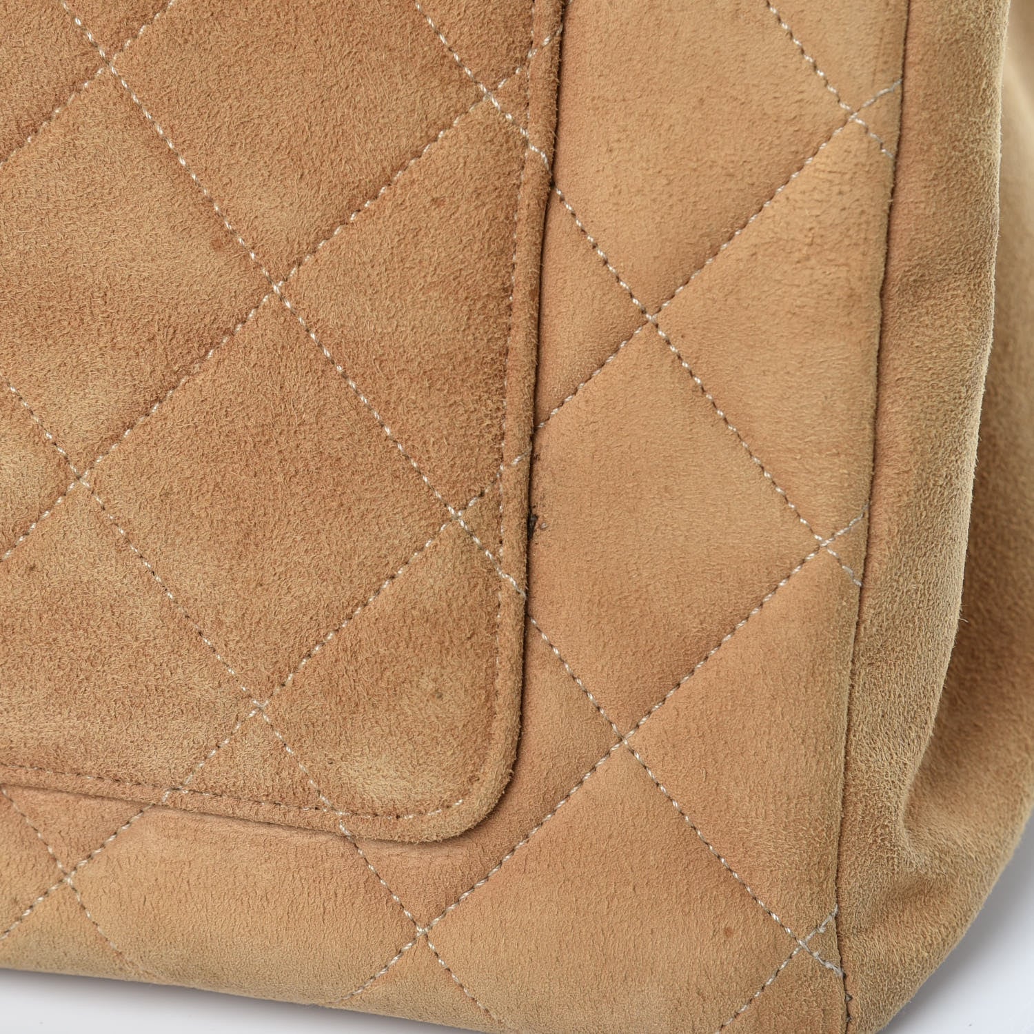 Chanel Suede Quilted Tote Beige 25 of 25