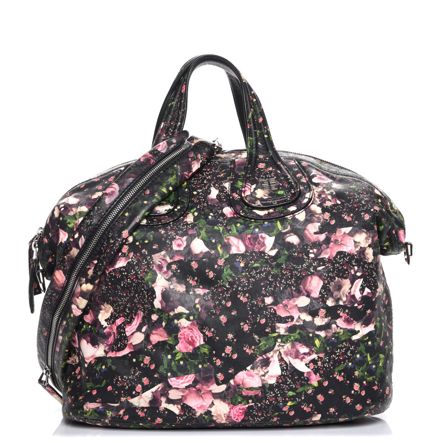 Lambskin Roses Camouflage Print Medium Nightingale Black