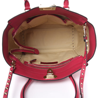 Valentino Garavani Vitello Rockstud Double Handle Tote Cyclamin 5 of 13