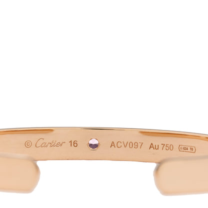 Cartier 18K Pink Gold Pink Sapphire LOVE Cuff Bracelet 16 3 of 3
