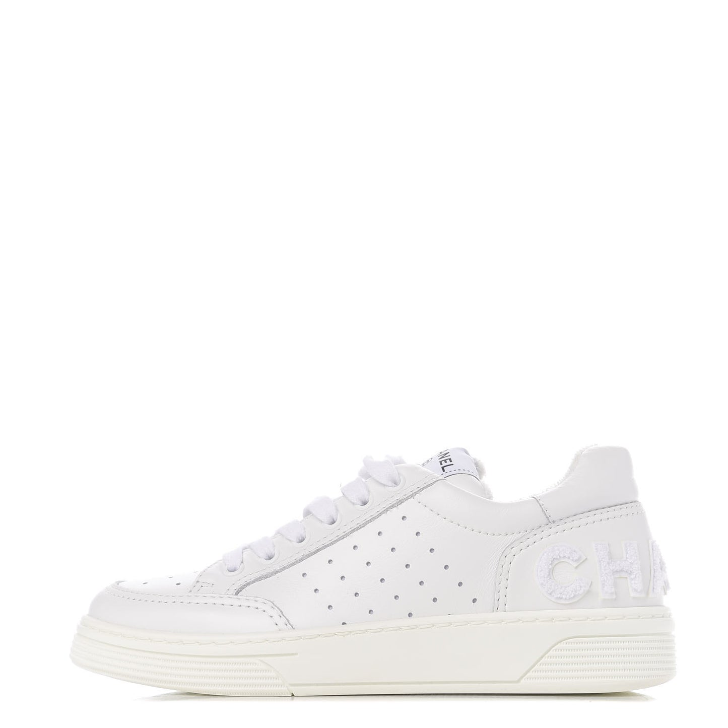 Calfskin Womens Logo Sneakers 37.5 White