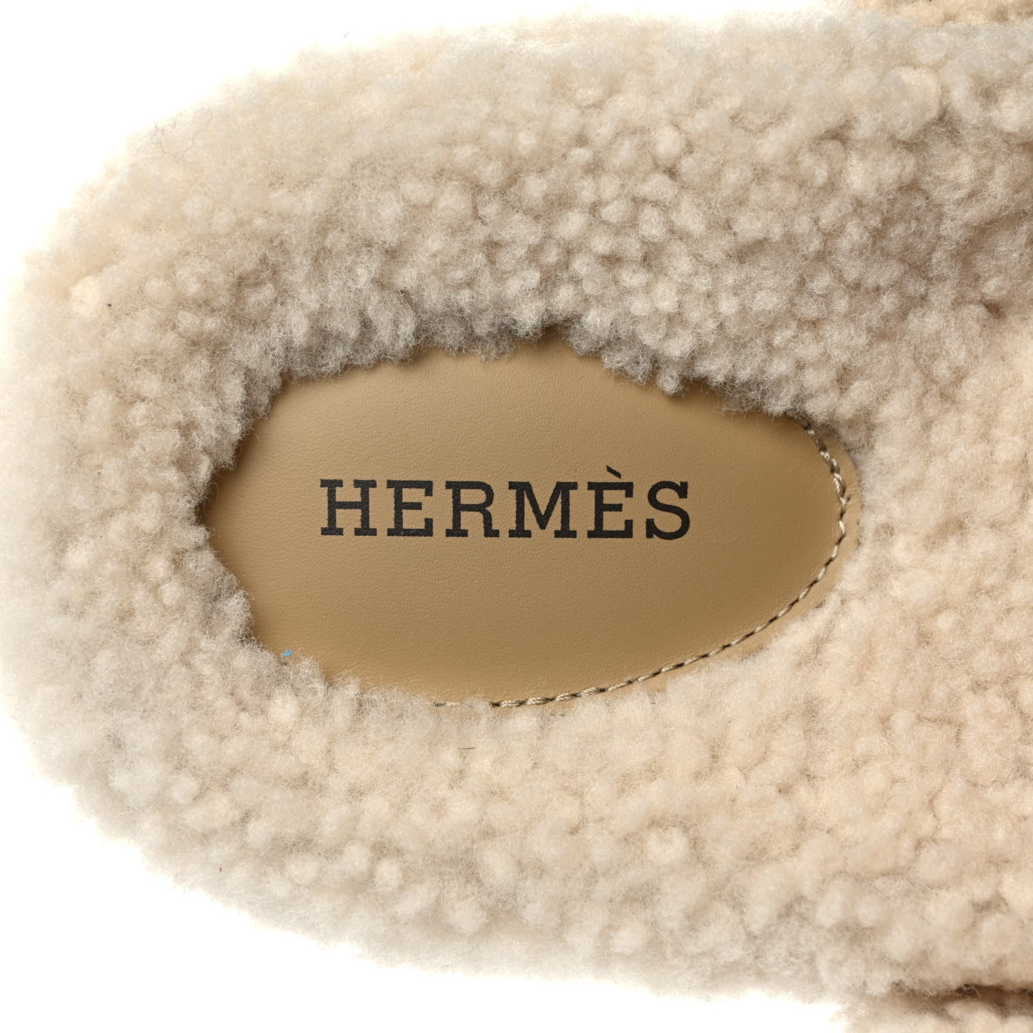 Hermes Suede Goatskin Woolskin Womens Chypre Sandals 38 Beige Albatre 7 of 8