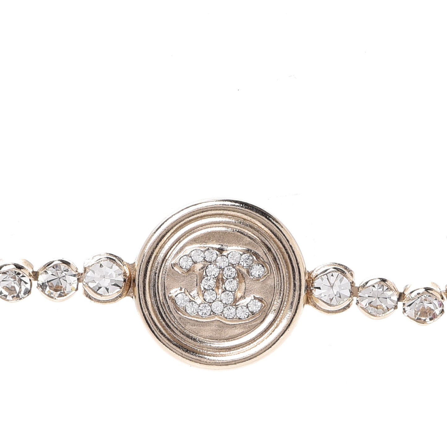 Crystal CC Chain Short Necklace Gold
