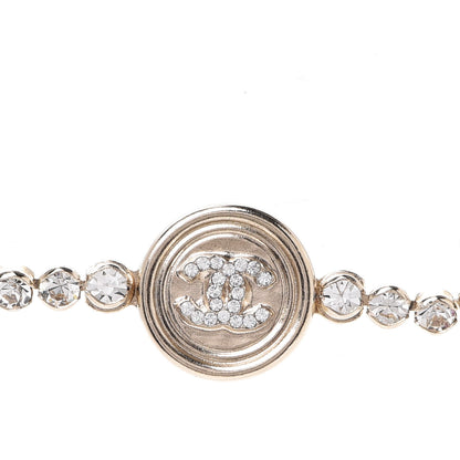 Chanel Crystal CC Chain Short Necklace Gold 4 of 6