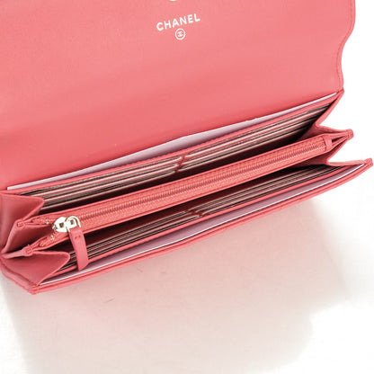 Chanel Lambskin Chevron Quilted Boy Flap Wallet Pink 8 of 8