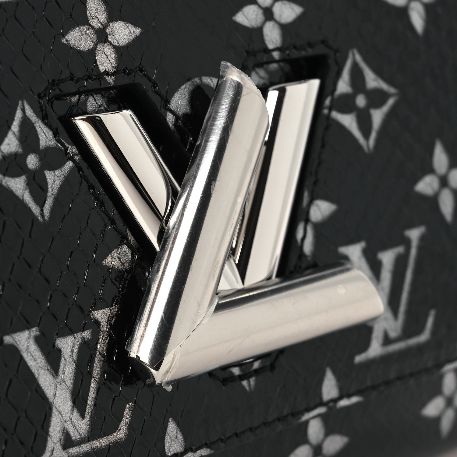 Louis Vuitton Snakeskin Monogram Twist Shoulder Bag PM Black 11 of 12