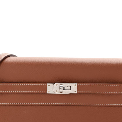 Hermes Evercolor Kelly Wallet To Go Gold 8 of 11