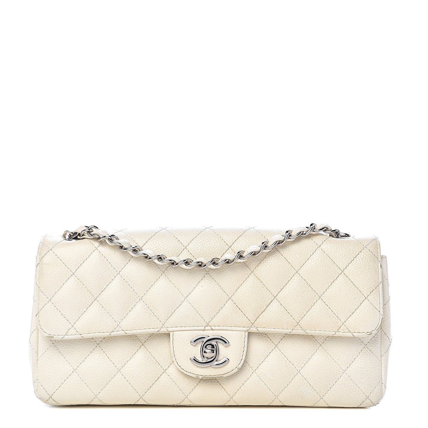 Caviar Quilted East West Flap White
