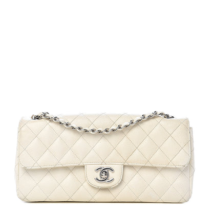 Chanel Caviar Quilted East West Flap White 1 of 16