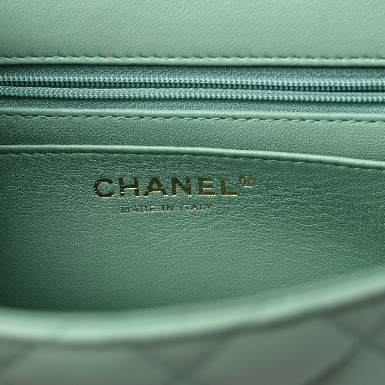 Chanel Lambskin Quilted Mini Top Handle Rectangular Flap Light Green 6 of 10