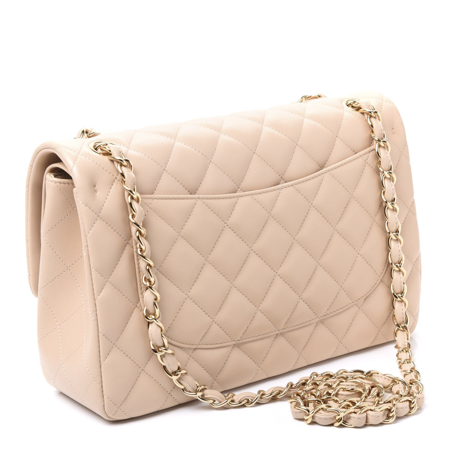 Chanel Lambskin Quilted Jumbo Double Flap Light Beige 2 of 11