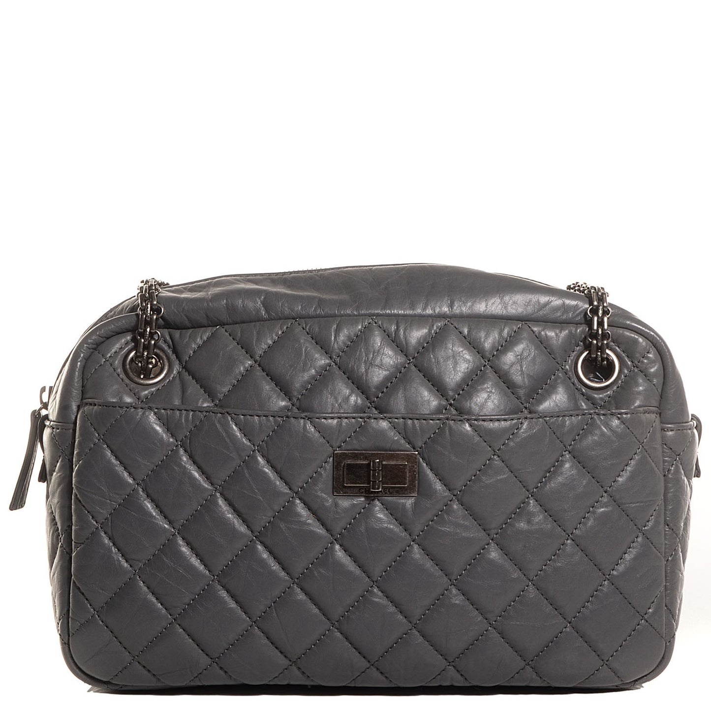 Aged Calfskin Medium Reissue Camera Case Grey