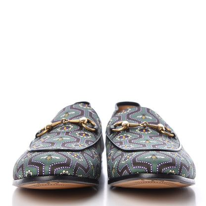 Gucci Canvas Lambskin Pearl Eyes Bees Mens Brixton Horsebit Loafers 8 Holly Black 2 of 7