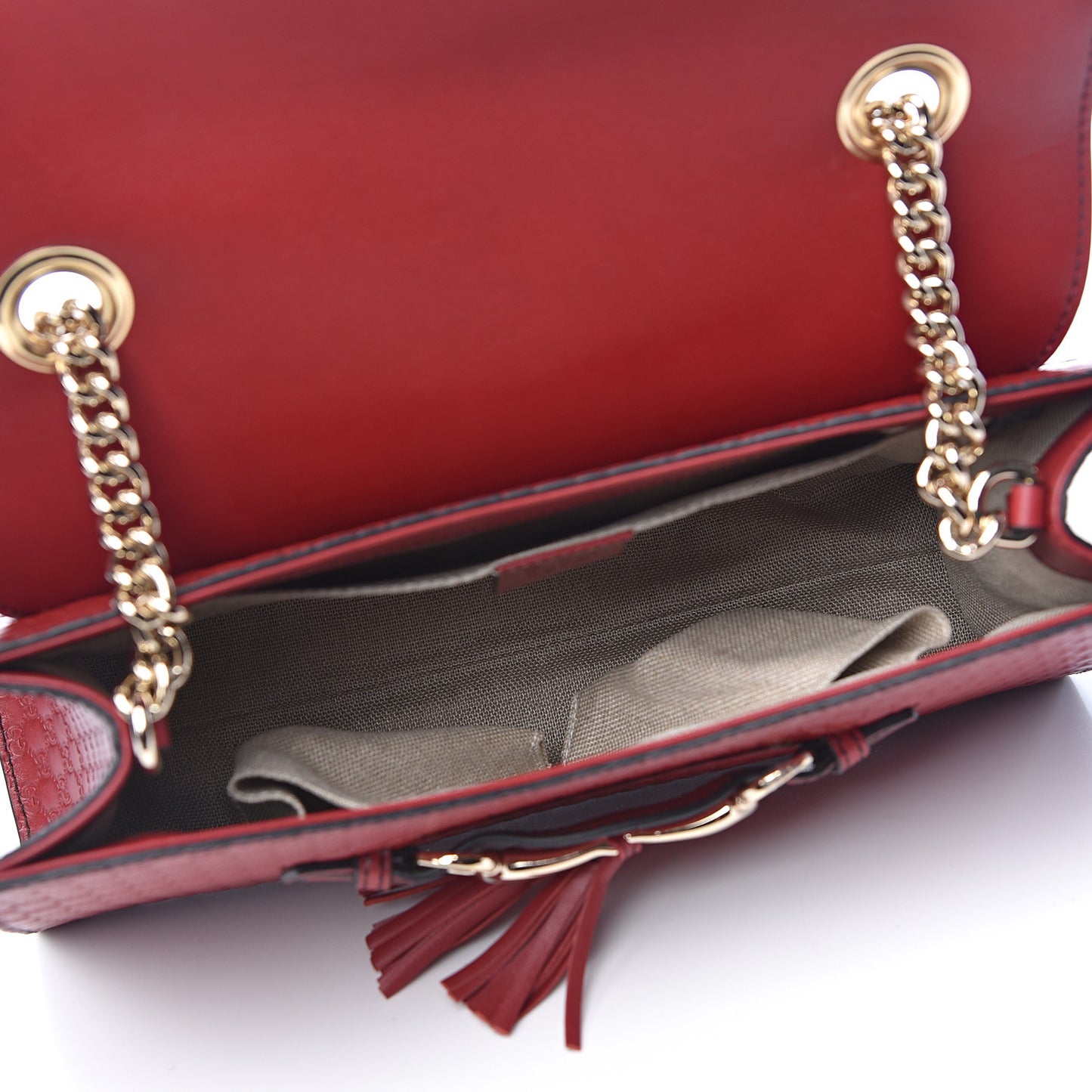 Microguccissima Medium Emily Chain Shoulder Bag Red