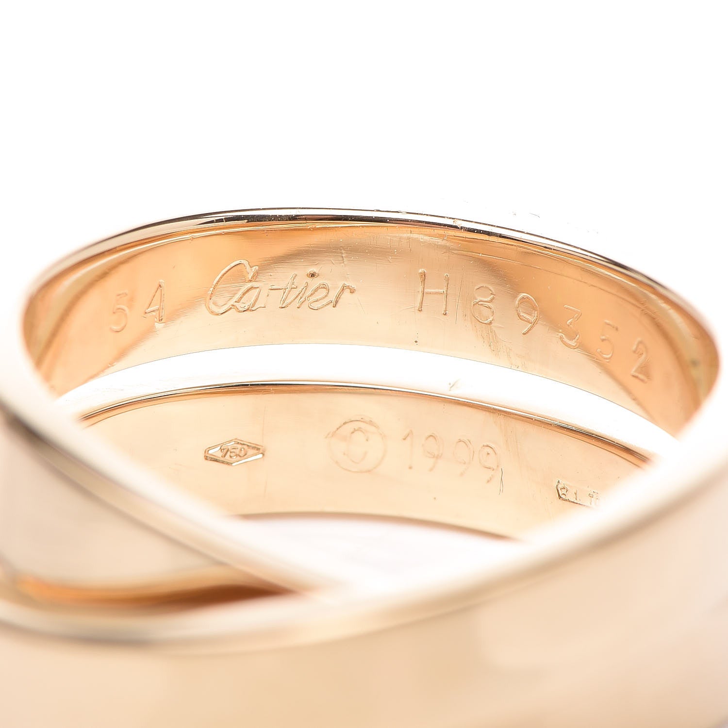 Cartier 18K Yellow Gold 9mm Paris Nouvelle Vague Ring 54 6.75 4 of 6