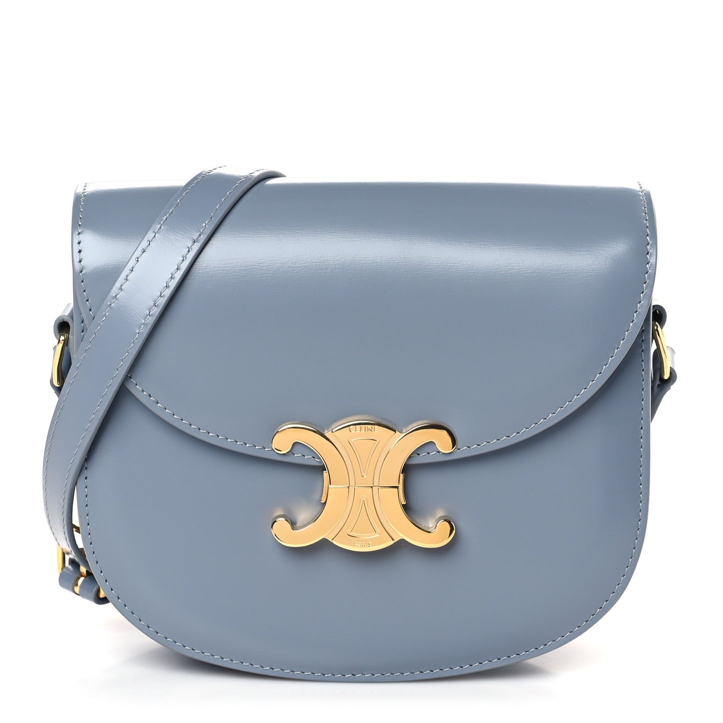 Shiny Calfskin Teen Besace Blue Grey