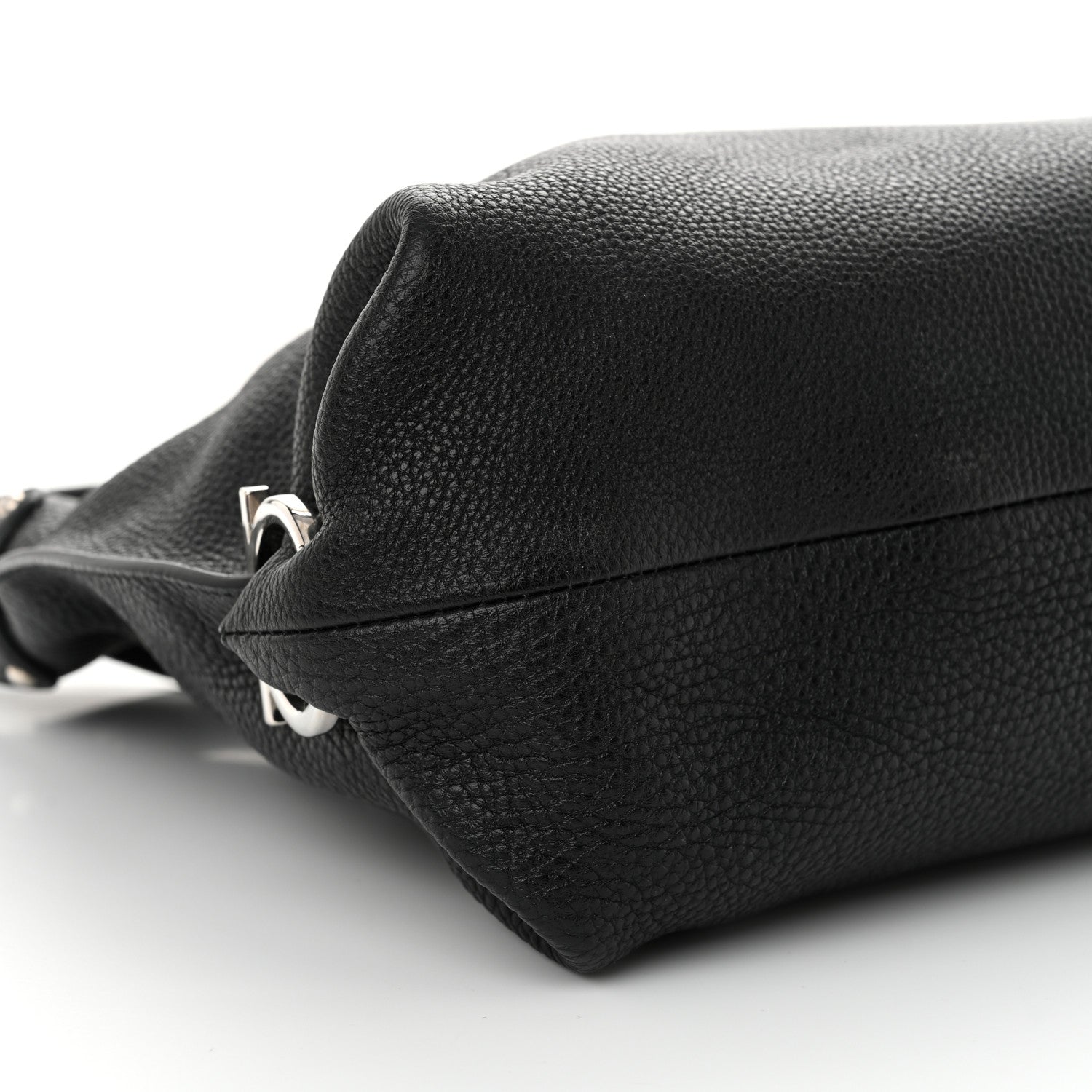 Salvatore Ferragamo Calfskin Fanisa Gancini Hobo Black 8 of 10