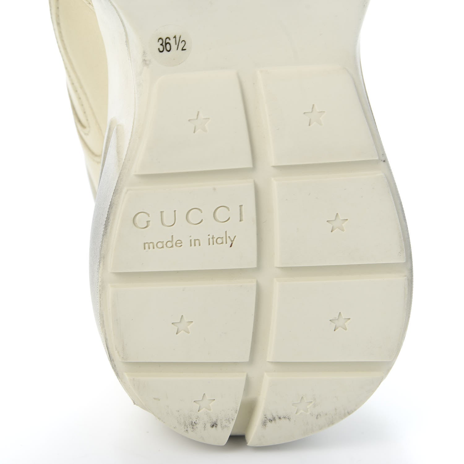 Gucci Calfskin Mouth Print Womens Rhyton Sneakers 36.5 Ivory 9 of 10