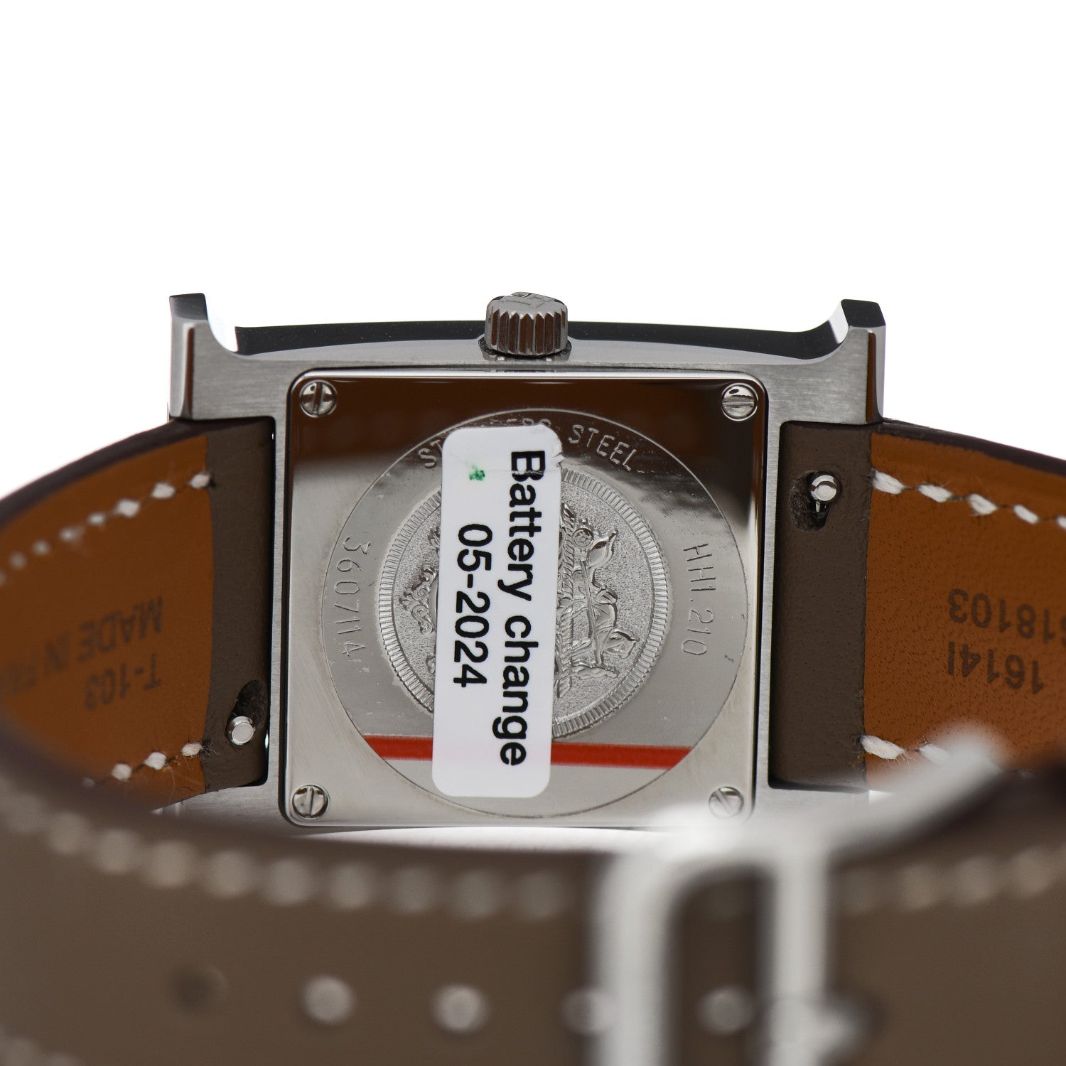 Hermes Stainless Steel Swift 21mm Heure H Hour Quartz Watch Etoupe 4 of 5