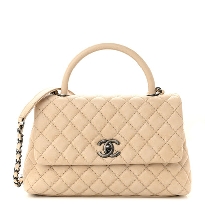 Chanel Caviar Quilted Small Coco Handle Flap Light Beige 1 of 9