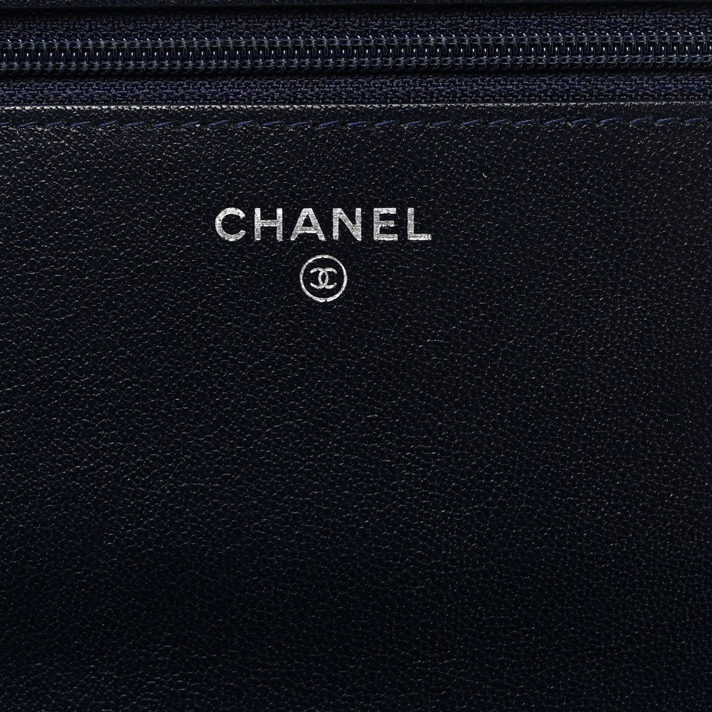 Sheepskin Quilted Vintage Mademoiselle Wallet On Chain WOC Navy