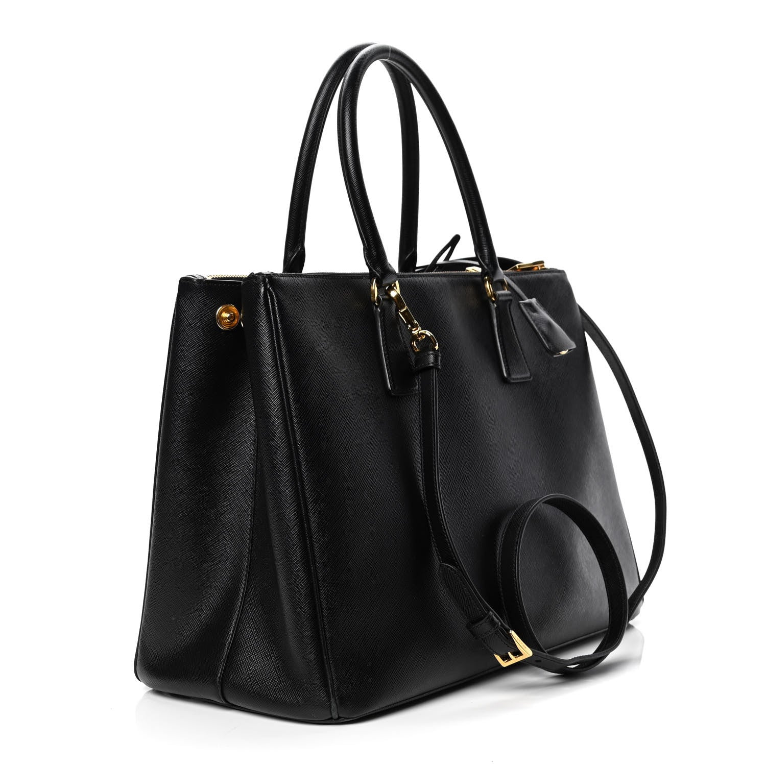 Prada Saffiano Large Galleria Double Zip Tote Black 2 of 8
