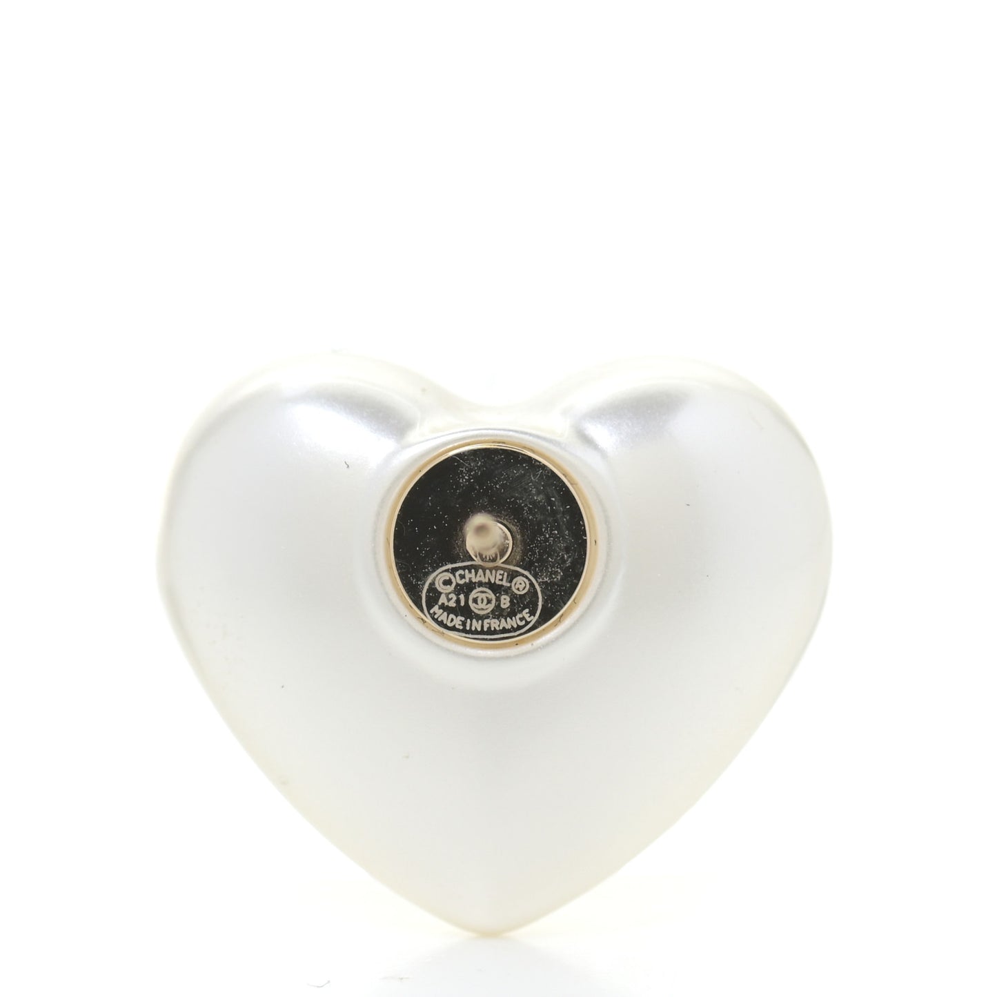 Pearl Crystal CC Heart Earrings Gold